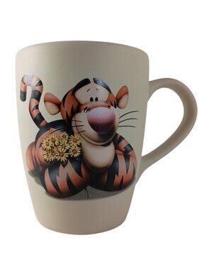 Disney Store Winnie The Pooh Tigger Holding Daisies Coffee Mug 20oz Cup Vintage